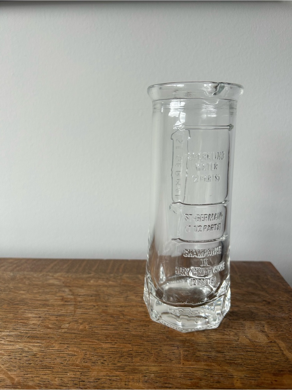 St Germain Embossed Clear Glass Cocktail Pitcher